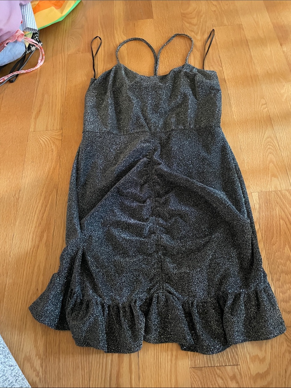 Topshop Black Silver Sparkle Mini Dress